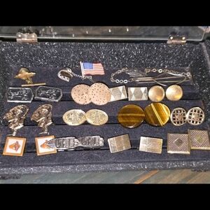 Elegant Gold and Silver Cufflinks Set